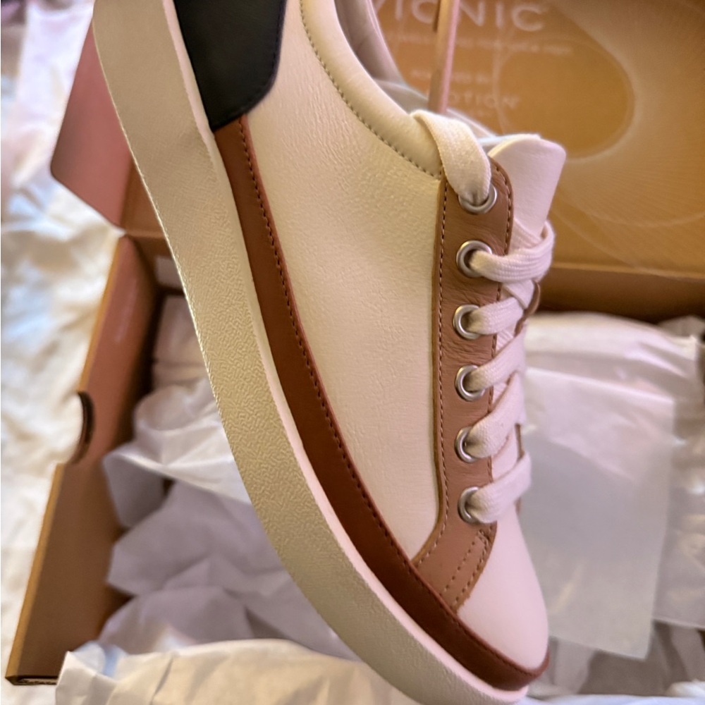 Vionic Women's White, Brown, and Black Sneakers - Picture 8 of 9